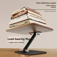 thumbnail image 4 of Adjustable Height & Angle Reading Stand for Adults & Kids - Yellow Solid Wood & Iron Plate Single-Arm Desktop Holder, Foldable Portable Book/Tablet/Laptop Support with Anti-Slip Design, Space-Saving, 4 of 6