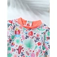 thumbnail image 5 of inlzdz Baby Girls Long Sleeve Ruffle Floral Print Swimsuit One Piece Zipper Swimwear Bathing Suit Rash Guard Orange 18-24 Months, 5 of 7