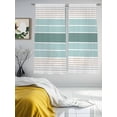 thumbnail image 4 of Teal Aqua Stripes Semi Sheer Curtains 63 Inch Length 2 Panels Set, Modern Ombre Abstract Aesthetics Sheer Kitchen Curtain Privacy Voile Window Curtain for Living Room Bedroom Rod Pocket Drapes, 4 of 7