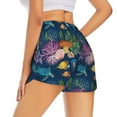 thumbnail image 2 of Uemuo Undersea Animals Pattern Women's Athletic Shorts High Waisted Running Shorts with Liner Pockets Gym Elastic Workout Shorts-XX-Large, 2 of 9