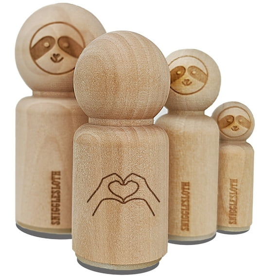 Hands Making Heart Rubber Stamp for Scrapbooking Crafting Stamping - Mini 1/2 Inch