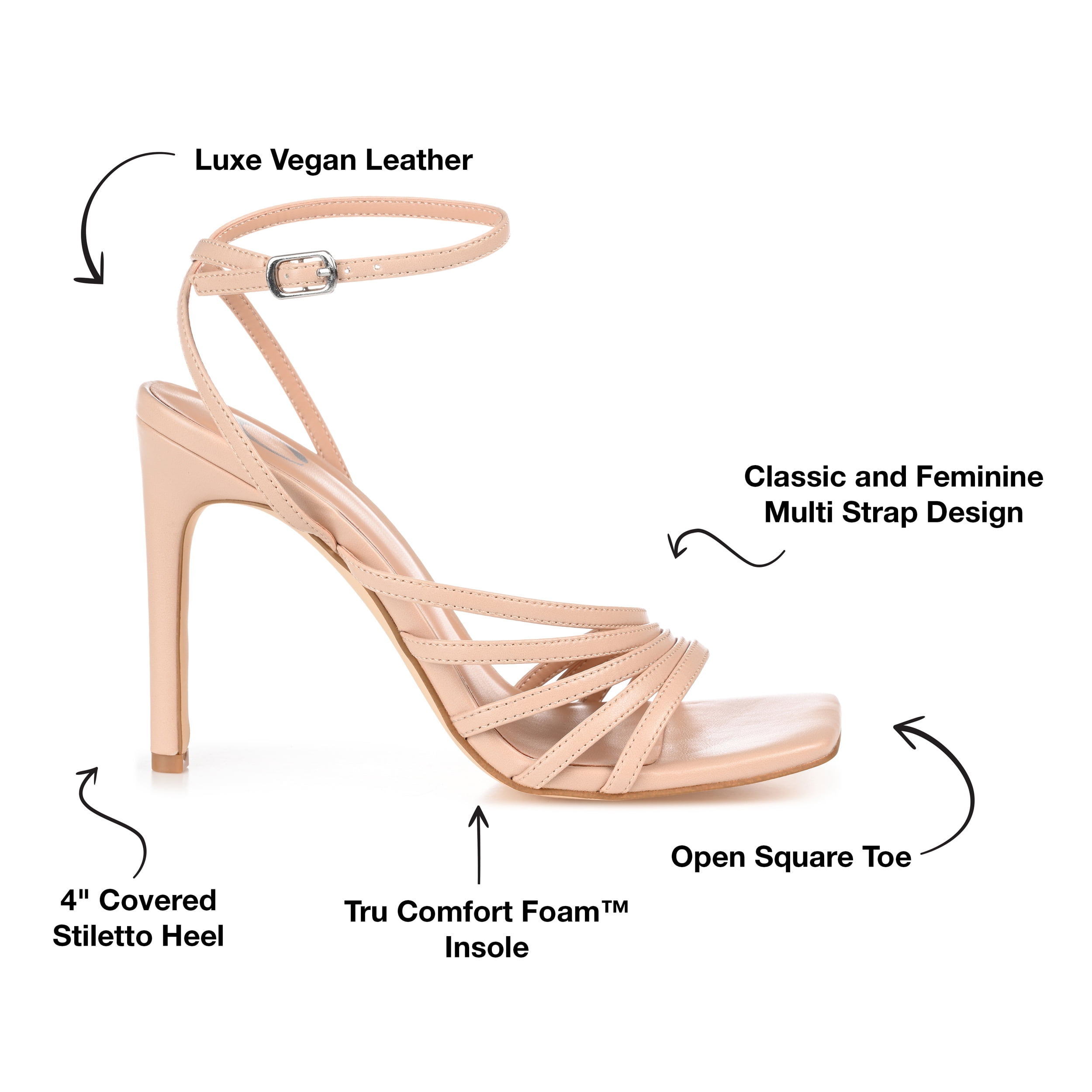 Journee Womens Louella Open Toe High Stiletto Dress Sandals