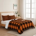 thumbnail image 5 of King Quilt Set 96''x106'', Black Orange Plaid Lightweight Summer Bedspread Coverlet Set with 2 Pillow Shams, Farmhouse Buffalo Check Gingham Breathable All Season Quilt Bedding for Bedroom/Guest Room, 5 of 9
