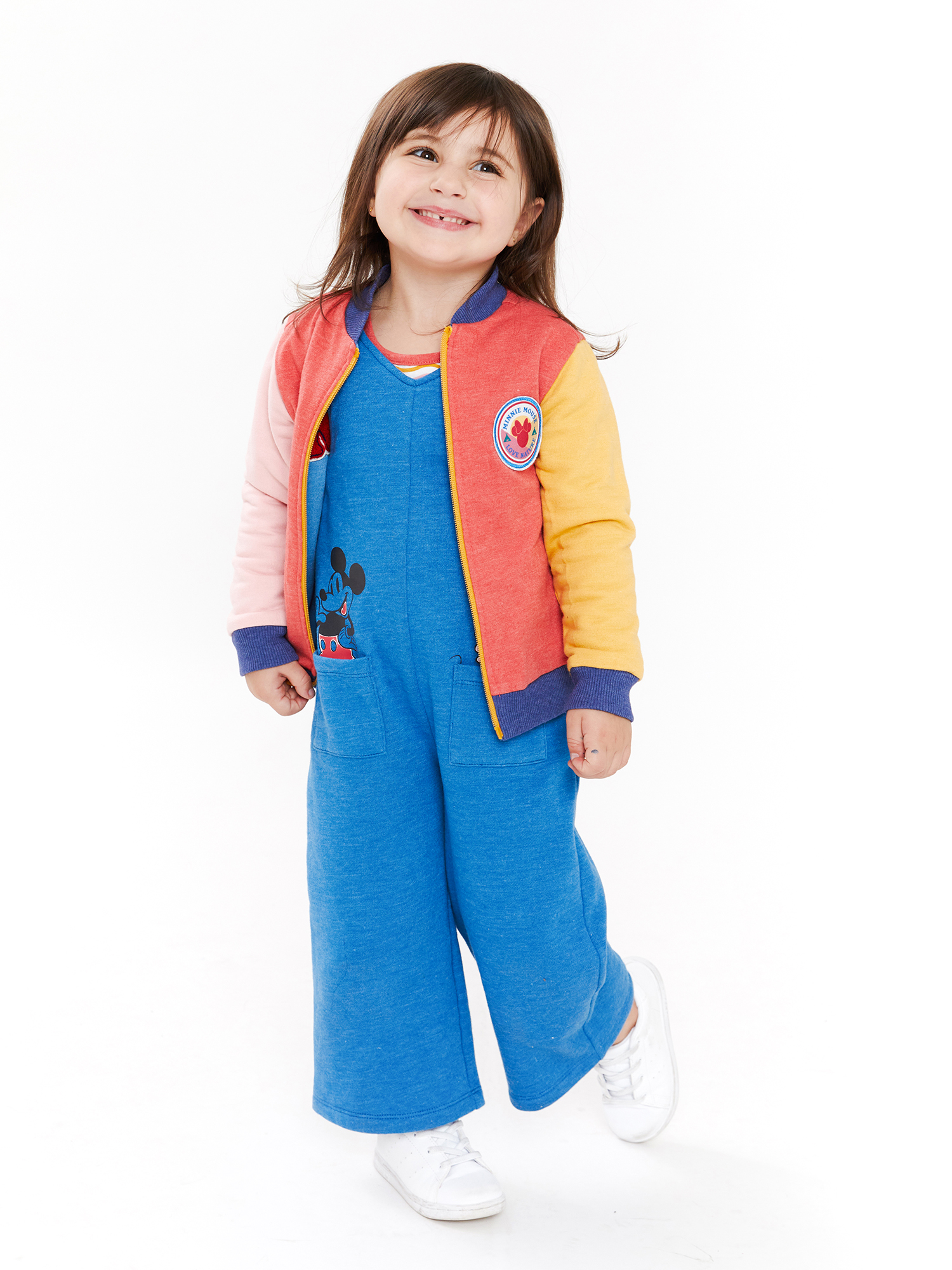Disney Minnie Mouse Baby and Toddler Girls Color Block Sweater, 12 Months-5T