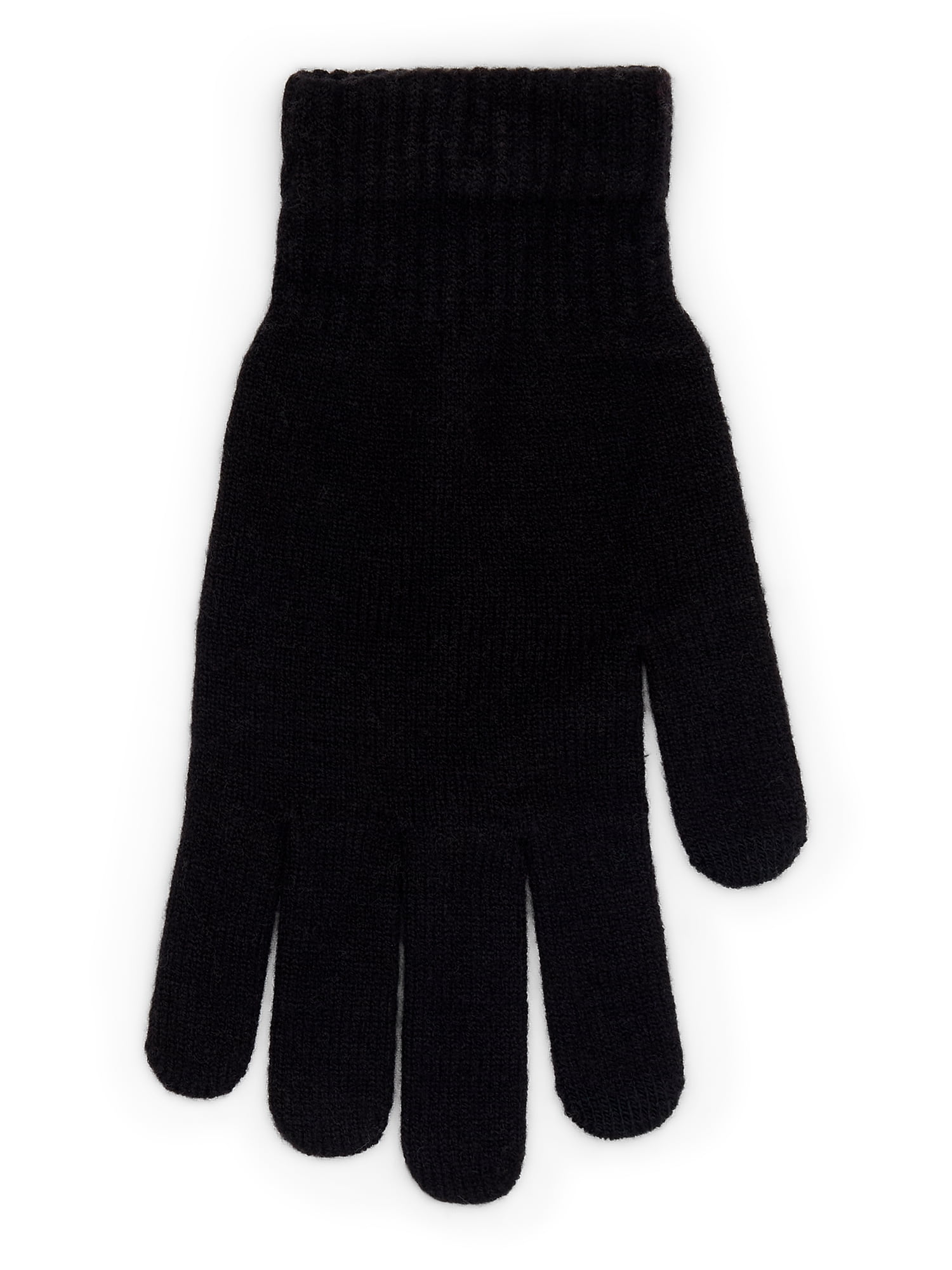 Time and Tru Women's Tech Touch Knit Gloves, One Size Fits Most, Black Soot