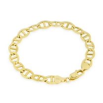 Nuragold 10K Real Yellow Gold Solid Mariner Chain Anchor Link Bracelet 7"-9" (2.5mm-9mm) Italian Jewelry for Men & Women