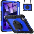 thumbnail image 2 of XYX For iPad Air 5th/4th Generation 10.9 inch 2022/2020 Case, 360 Rotating Shockproof Cover with Stand, Screen Protector, Shoulder Strap, Dark Blue PC, 2 of 7