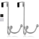 thumbnail image 1 of 2packs Over The Door Double Hanger Hooks, Metal Twin Hooks Organizer For Hanging Coats, Hats, Robes, Towels- Black, 1 of 1