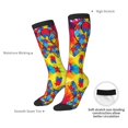 thumbnail image 5 of Women's Knee High Socks Autism Awareness Puzzle Flag Outdoor Casual Tube Socks, 5 of 7