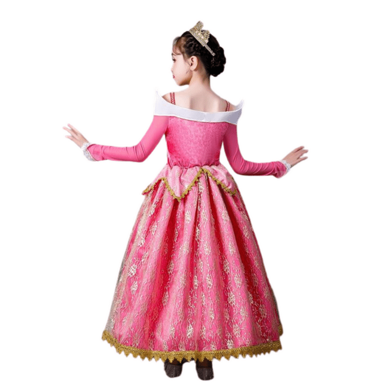 Jurebecia Girls Princess Dress up Aurora Fancy Dresses Birthday