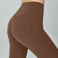 thumbnail image 7 of Flare Yoga Leggings for Women Slimming Casual High Waist Bell Bottom Pants with Pocket Butt Lifting Shaping Everyday Tights, Coffee, M, 7 of 7