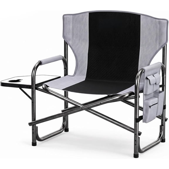 Oversized Camping Chair, 600LBS Capacity Heavy-Duty Steel Frame