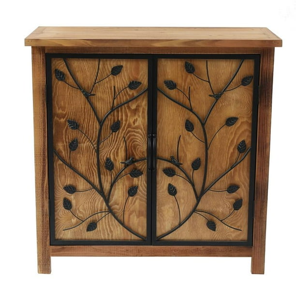 Luxen Home Pine Wood Console Storage