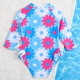 thumbnail image 6 of ATOGUTA Kids Swimsuits Girls Kids Zipper Rashguard Swimwear One Piece Sun Protection Rash Guard Bathing Suit Size 0-6, Blue, 6 of 6