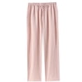 thumbnail image 2 of Women's Cotton Muslin Pajama Pants - Summer Spring Checkered Loose Full Length Sleep Pants, 2 of 9