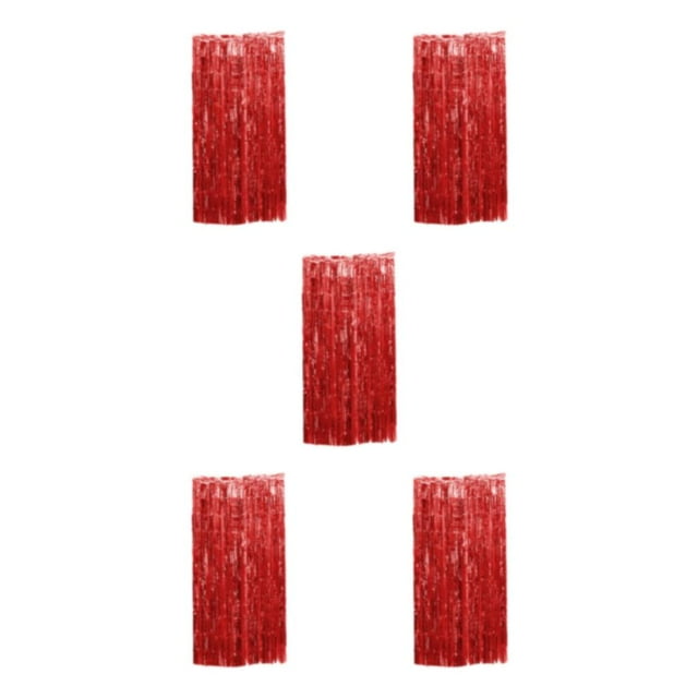 relayinert Vibrant Foil Fringe Curtain Wide Application And Customizable Options Red 3*1m 5Set