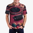 thumbnail image 1 of Balery Romantic Heart Guitar Camisa Polo de Hombre con Estampado, de Manga Corta y Tejido Medio, Camisa Tipo Golf Polo-XX-Large, 1 of 6