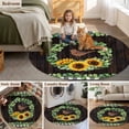 thumbnail image 5 of Spring Eucalyptus Sunflower Round Area Rug 6Ft Washable Circle Rugs for Bathroom Office, Farmhouse Birds Brown Wood Non-Slip Carpet Floor Mats Indoor Outdoor Carpet Runner Aesthetic Home Decor, 5 of 8