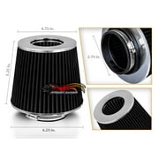 BLACK 2.75" 70mm Inlet Cold Air Intake Cone Replacement Quality Dry Air Filter