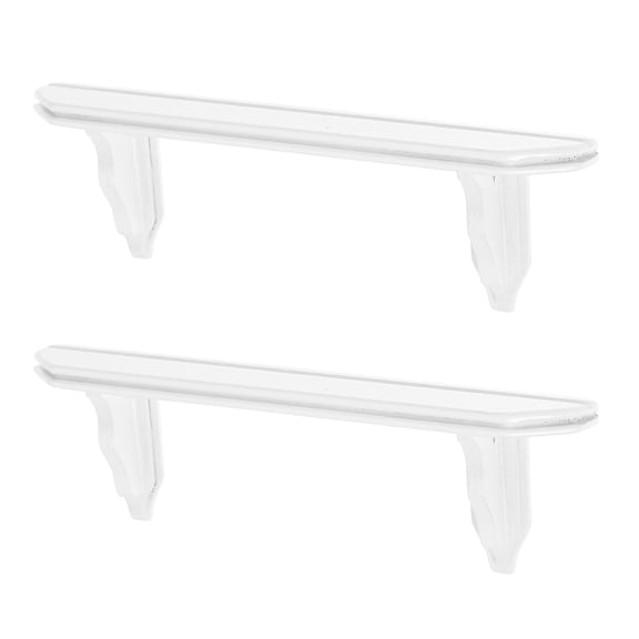 2Pcs White Dollhouse Wall Shelves, 1:12 Scale Miniature Kitchen Scene Decor, Doll House Craft Accessories