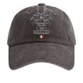 thumbnail image 1 of PMVFHDE Women's Washed Distressed Denim Printed Baseball Cap With Print Casual Style Coffee, 1 of 3