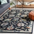 thumbnail image 2 of SAFAVIEH Blossom Cinaed Floral Area Rug, Black/Blue, 6' x 6' Square, 2 of 7