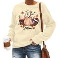thumbnail image 4 of Peichun Tis the Pumpkin Spice Season Sweatshirt for Women Fall Long Sleeve Crew Neck Pullover Tops Vintage Graphic Drop Shoulder Loose Cozy Thanksgiving Day Shirts 1-Light Yellow L, 4 of 5