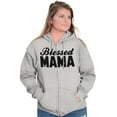 thumbnail image 4 of Blessed Mama Grateful Thankful Mother Zip Hoodie Sweatshirt Women Brisco Brands M, 4 of 5