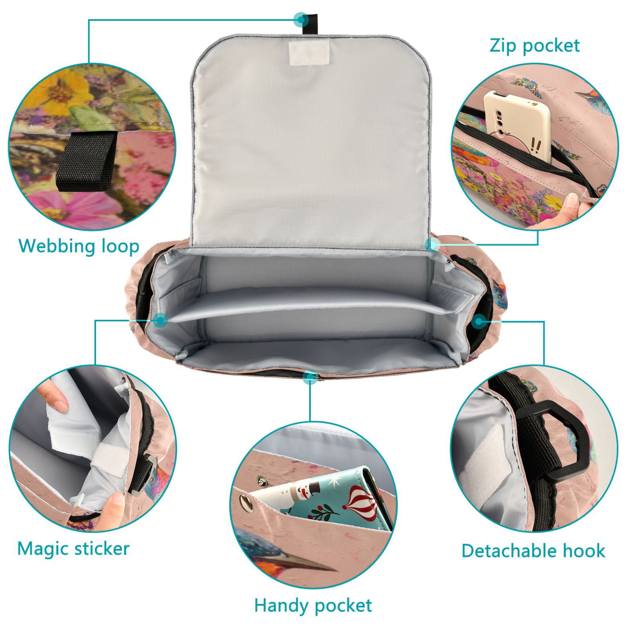DIXRUYEE Stroller Organizer Vivid Melody Of Nature's Palette Printed