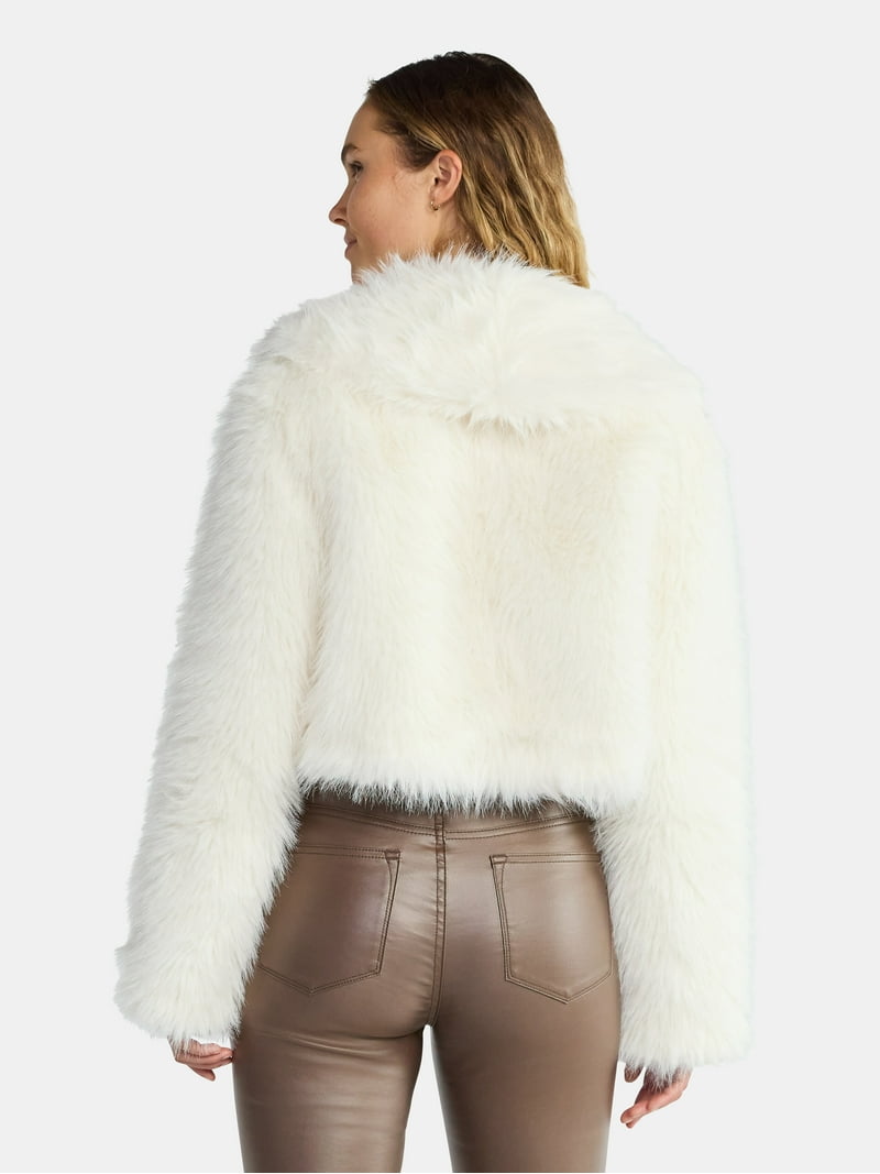 Madden NYC Women's Faux Fur Cropped Jacket, Sizes XXS-XXL