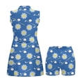 thumbnail image 4 of Yuyamidu Golf Club Womens Tennis Golf Dresses Size S V Neck Womens Athletic Clothing Sets Daisy Sleeveless Golf Athletic Workout Exercise Dress with Shorts and Pockets, 4 of 7