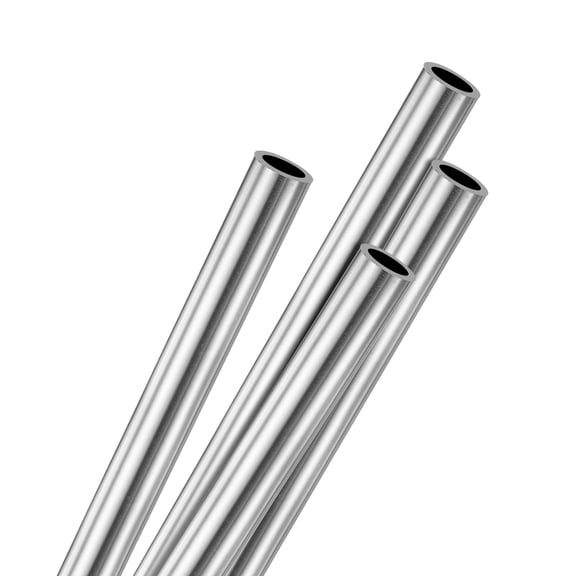 Uxcell 4Pcs 304 Stainless Steel Tube, 3mm OD 0.4mm Wall Thick 300mm L Straight Tubing for Construction/Machining/DIY Crafting, Metal Straight Pipe