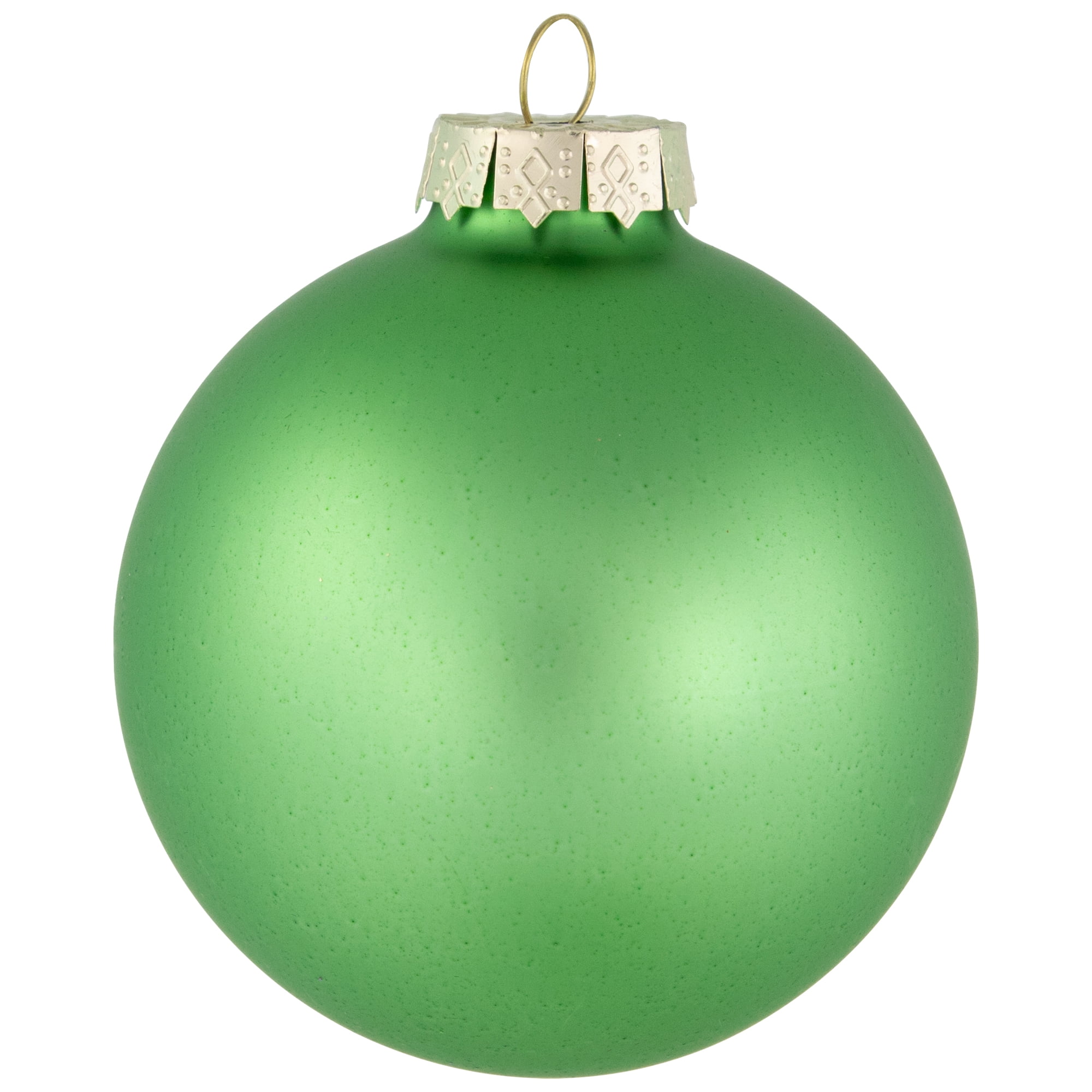 6-Piece Shiny and Matte Green Glass Ball Christmas Ornament Set 3.25" (80mm)