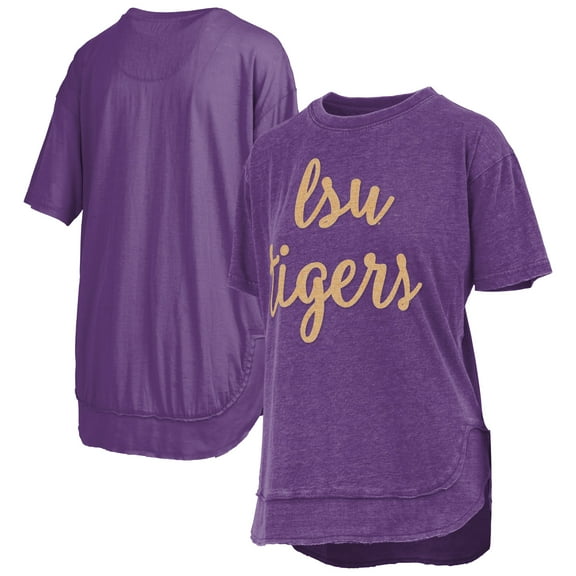 Women's-Pressbox Purple LSU Tigers Poncho T-Shirt