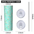 thumbnail image 3 of Pioneer Flower Floral Print Pattern 20oz Skinny Tumbler with Straw & Lid, Double Wall Vacuum Insulated Cup, Leak-Proof, Cup Holder Friendly, Hot 6H Cold 12H, 3 of 6