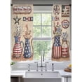 thumbnail image 4 of Sheer Curtain Panels Patriotic Star Flowers Rod Pocket Voile Window Curtains God Bless The USA Window Treatments Ligh Filtering Privacy Curtain Drapes for Bedroom Living Room 2 Panel Set 63 Inch, 4 of 9
