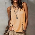 thumbnail image 5 of Xdegoge Womens Gingham Plaid Sleeveless Shirts Casual Scoop Neck Button Split Front Tank Tops Summer Vintage Retro Relaxed Fit Vacation Beach Flowy Blouses Everyday Basic Tees, 5 of 9