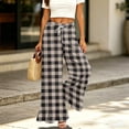 thumbnail image 5 of Sewkxo Womens Wide Leg Pants Drawstring Elastic High Waisted Ruffle Hem Palazzo Pants with Pockets,Camel 2XL, 5 of 6