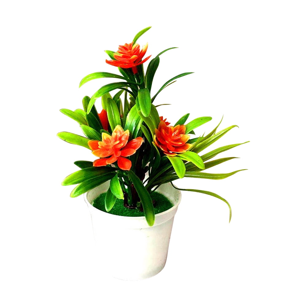Smrinog Outdoor Fake Lotus Flower False Plants Artificial Bonsai Potted