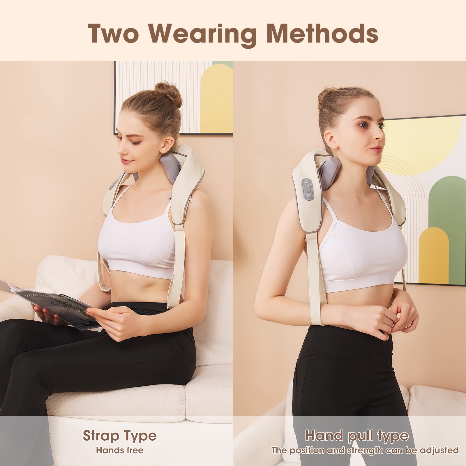 SNOW DEER Neck Massager, Shiatsu Back Shoulder and Neck Massager with Heat Electric Shoulder