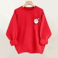 thumbnail image 2 of QTBIUQ Ladies Christmas Printed Fashionable Loose Casual Long Sleeved Top Regular Sleeve Hooded Sweatshirt Red, 2 of 6