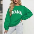 thumbnail image 2 of Uootdi Long Sleeve Shirt for Women Oversized Mama Letter Print Sweatshirts Crewneck Pullover Gift Casual Knit Graphic Mom Tops, 2 of 3