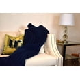 thumbnail image 2 of Gold Textiles Chunky Knit Blanket 50x60 Warm Soft Cozy Handmade Knitted Yarn Throw Blanket Navy Blue, 2 of 4