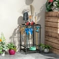 thumbnail image 2 of Outsunny Garden Tool Organizer with 14 Hooks, Yard Tool Tower Rack, Black, 2 of 10