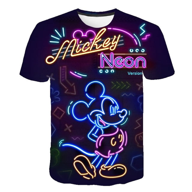 Ropa para niños Niños Mickey Mouse Camiseta de manga corta Mickey Mouse Sudadera para niños Ropa para niños Niños 3D Mickey T-shirts9T Gao Jinjia LED