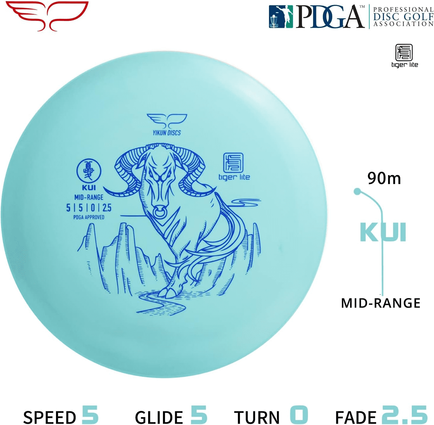 Yikun Discs - 3 Disc Set - Grippy and Affordable Tiger Line LIGHT Plastic