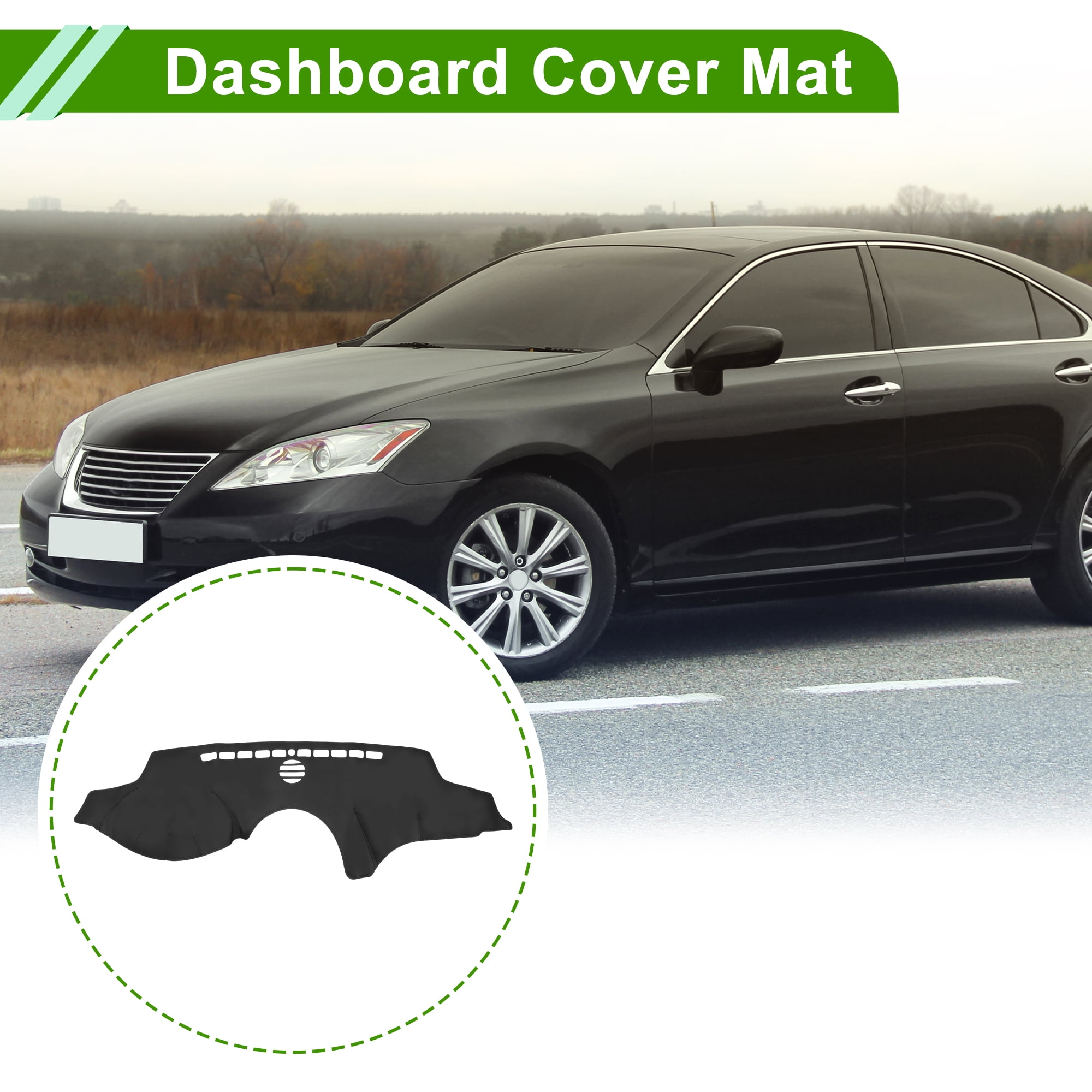 Unique Bargains Dashboard Cover for Lexus ES350 2007-2012 Dash Cover Mat Carpet Center Console Dash Cover Mat Car Interior Anti-Slip Faux Leather Black 1 Pc