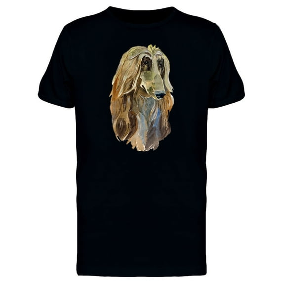 Afghan Dog Head Painting Tee Men's -Image by Shutterstock