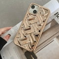 thumbnail image 4 of for iPhone 14 Pro Max Case, Fashion 3D Woven Pattern Luxury Phone Case for Women Girls, Bump Feel Slim Thin Fit Soft Silicone Shockproof TPU Protective Cover Case for 14 Pro Max, 6.7", Gold, 4 of 10