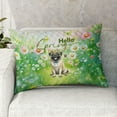 thumbnail image 2 of Pug Hello Spring Time Flower Floral Nature Quilt Pillowcase Dog Lover Gifts Throw Pillow Cover Bed Home Decor - 02031, 2 of 5